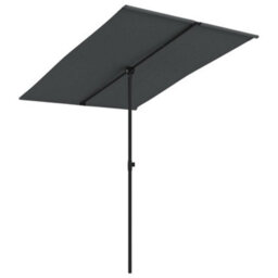 Berkfield Outdoor Parasol With Aluminium Pole 2X1.5 M Anthracite - thumbnail 1