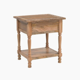 Furniturebox Uk Lima White Oak Effect Wood Carved Bedside Table - thumbnail 5