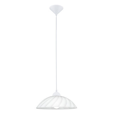 Elegant White Satin Glass Pendant Ceiling Light With E27 Bulb Fitting - image 1