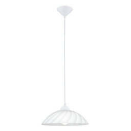 Elegant White Satin Glass Pendant Ceiling Light With E27 Bulb Fitting - thumbnail 1