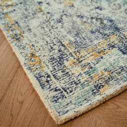 Vogue Blue Ochre Bordered 5mm Thick Traditional Rug For Bedroom, Living Room, Dining Room By Origins-160Cm X 230Cm - thumbnail 5