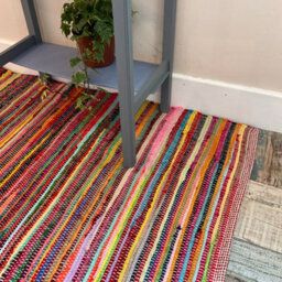 Second Nature Online Rainbow Rug Outdoor And Indoor Multicolour Flat Weave Style 60 Cm X 90 Cm - thumbnail 1