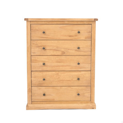 Cabinet Bits Lucca 5 Drawer Chest Of Drawers Brass Knob - image 1