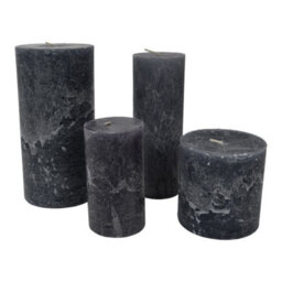 Buttercup Farm Libra Rustica Pillar Candle - Paraffin - L7 X W7 X H12 Cm - Dark Grey - thumbnail 3