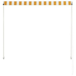Walplus Retractable Awning Garden Sun Shade Canopy Gazebo For Back Door, Porch, Patio 100X150 Cm Yellow And White - thumbnail 5