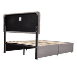 Living And Home Grey Double Upholstered Bed Frame With 2 Drawers - thumbnail 5