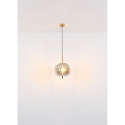 Luminosa Lighting Luminosa Blacky I Globe Pendant Ceiling Light Brass-Coloured Glass Shade 1X E27 - thumbnail 5