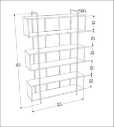 Decorotika Bruti 5-Tier Bookcase Shelving Unit White Gold - thumbnail 4