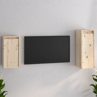 Berkfield Tv Cabinets 2 Pcs Solid Wood Pine - image 1
