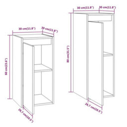 Berkfield Tv Cabinets 2 Pcs Solid Wood Pine - thumbnail 9