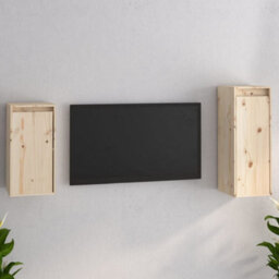 Berkfield Tv Cabinets 2 Pcs Solid Wood Pine - thumbnail 1