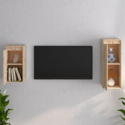 Berkfield Tv Cabinets 2 Pcs Solid Wood Pine - thumbnail 3