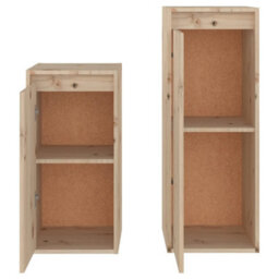 Berkfield Tv Cabinets 2 Pcs Solid Wood Pine - thumbnail 4
