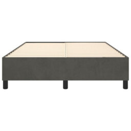 Berkfield Box Spring Bed Frame Dark Grey 135X190 Cm 4Ft6 Double Velvet - thumbnail 5