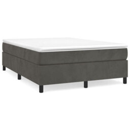 Berkfield Box Spring Bed Frame Dark Grey 135X190 Cm 4Ft6 Double Velvet - thumbnail 2