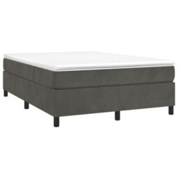 Berkfield Box Spring Bed Frame Dark Grey 135X190 Cm 4Ft6 Double Velvet - thumbnail 3