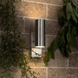 Valuelights Stainless Steel Up/down Ip44 Rated Outdoor Security Wall Light Pir Motion Detector With 5W Led Gu10 Bulbs Warm White - thumbnail 5
