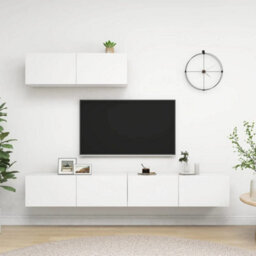 Berkfield Tv Cabinets 3 Pcs White Engineered Wood - thumbnail 1