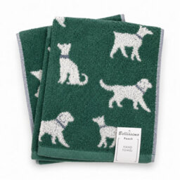Bellissimo Home Dog Design 2 Pack Hand Towel Green. 100% Turkish Cotton Hand Towels