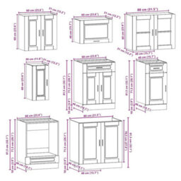 Berkfield 8 Piece Kitchen Cabinet Set Porto Sonoma Oak Engineered Wood - thumbnail 8