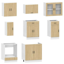 Berkfield 8 Piece Kitchen Cabinet Set Porto Sonoma Oak Engineered Wood - thumbnail 4