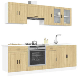 Berkfield 8 Piece Kitchen Cabinet Set Porto Sonoma Oak Engineered Wood - thumbnail 1