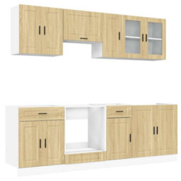 Berkfield 8 Piece Kitchen Cabinet Set Porto Sonoma Oak Engineered Wood - thumbnail 2