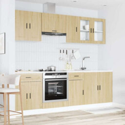 Berkfield 8 Piece Kitchen Cabinet Set Porto Sonoma Oak Engineered Wood - thumbnail 3
