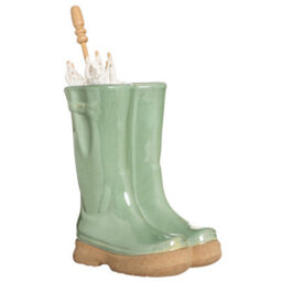Dibor Vintage Country Style Freestanding Green Ceramic Umbrella Stand - thumbnail 2