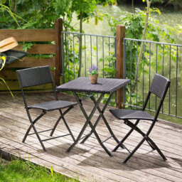 Tectake Garden Furniture Set Trevi - 2 Chairs, 1 Table, Bistro Set, Foldable - Black - thumbnail 9