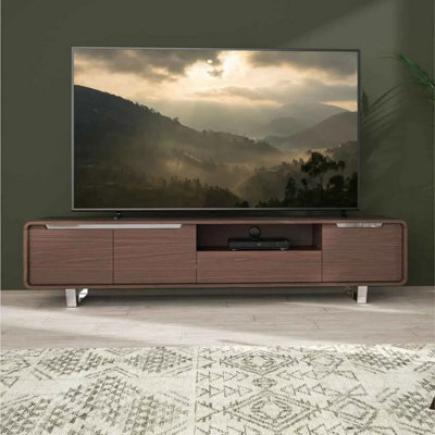 "Avf Marquis Tv Stand For Tvs Up To 95"" - Walnut Finish, 3 Cabinets, Drawer, Open Shelf & Cable Management - Premium Design" - image 1