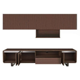 "Avf Marquis Tv Stand For Tvs Up To 95"" - Walnut Finish, 3 Cabinets, Drawer, Open Shelf & Cable Management - Premium Design" - thumbnail 5