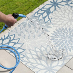 Homeart Outdoor Indoor Rug, Easy Clean, Uv Weather Resistant Rug For Patio, Gardenbellis Blue, Grey,180X270Cm - thumbnail 6