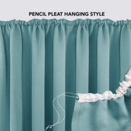 Deconovo Pencil Pleat Blackout Curtains Solid Thermal Insulated Curtains For Living Room W55 X L54 Inch Sky Blue One Pair - thumbnail 4