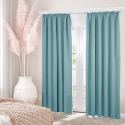 Deconovo Pencil Pleat Blackout Curtains Solid Thermal Insulated Curtains For Living Room W55 X L54 Inch Sky Blue One Pair - thumbnail 5