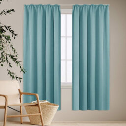 Deconovo Pencil Pleat Blackout Curtains Solid Thermal Insulated Curtains For Living Room W55 X L54 Inch Sky Blue One Pair - thumbnail 6
