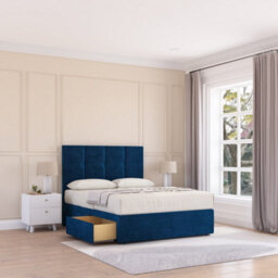 Sloomy Jasmine Navy Plush 3Ft Memory Foam Bed Set With 2 Drawers, Mattress & Headboard- Single - thumbnail 2