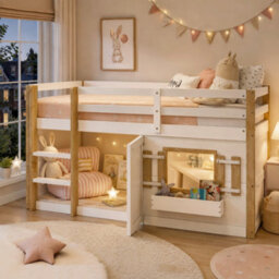 Modernluxe 3Ft Children's Bed, Bunk Bed (90 X 190 Cm), Loft Bed, With Ladder, Can Be Built Underneath To Create A Play Area, White - thumbnail 1
