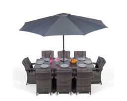 That's Furniture Arizona Rectangular 8 Seater Rattan Patio Dining Set - Grey - thumbnail 7