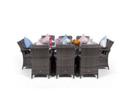 That's Furniture Arizona Rectangular 8 Seater Rattan Patio Dining Set - Grey - thumbnail 6
