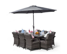 That's Furniture Arizona Rectangular 8 Seater Rattan Patio Dining Set - Grey - thumbnail 3