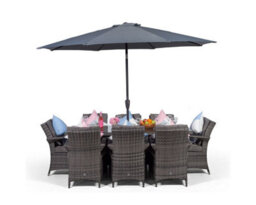 That's Furniture Arizona Rectangular 8 Seater Rattan Patio Dining Set - Grey - thumbnail 2