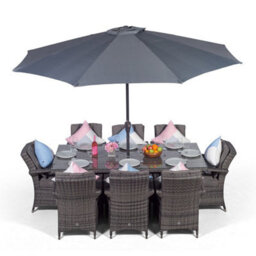 That's Furniture Arizona Rectangular 8 Seater Rattan Patio Dining Set - Grey