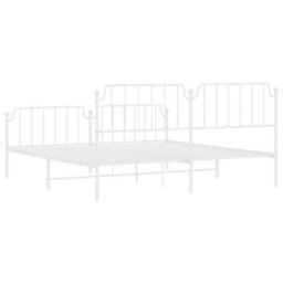 Berkfield Metal Bed Frame Without Mattress With Footboard White 193X203Cm - thumbnail 7