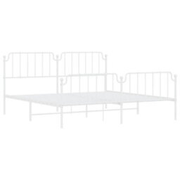 Berkfield Metal Bed Frame Without Mattress With Footboard White 193X203Cm - thumbnail 4
