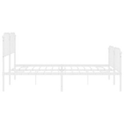Berkfield Metal Bed Frame Without Mattress With Footboard White 193X203Cm - thumbnail 6