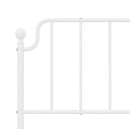 Berkfield Metal Bed Frame Without Mattress With Footboard White 193X203Cm - thumbnail 8