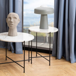 Furniture To Go Avila Side Table With White Marble Top 42X45Cm - thumbnail 5