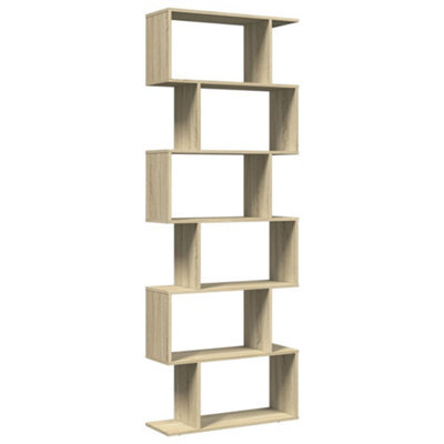Berkfield Durable Room Divider Bookcase 6-Tier Sonoma Oak 70X24X193 Cm Engineered Wood