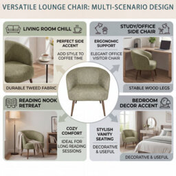 Sonara Mid Century Modern Accent Tub Chair Set Of 1   - thumbnail 7